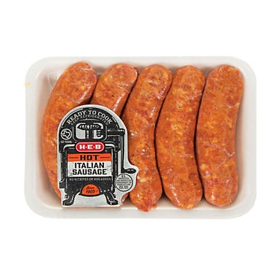 slide 1 of 1, H-E-B Hot Italian Link Sausage, per lb