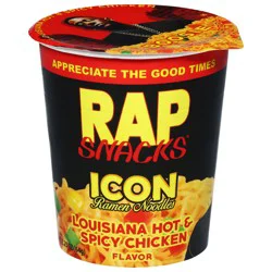 Rap Snacks Icon Louisiana Hot & Spicy Chicken Flavor Ramen Noodles 2.25 oz