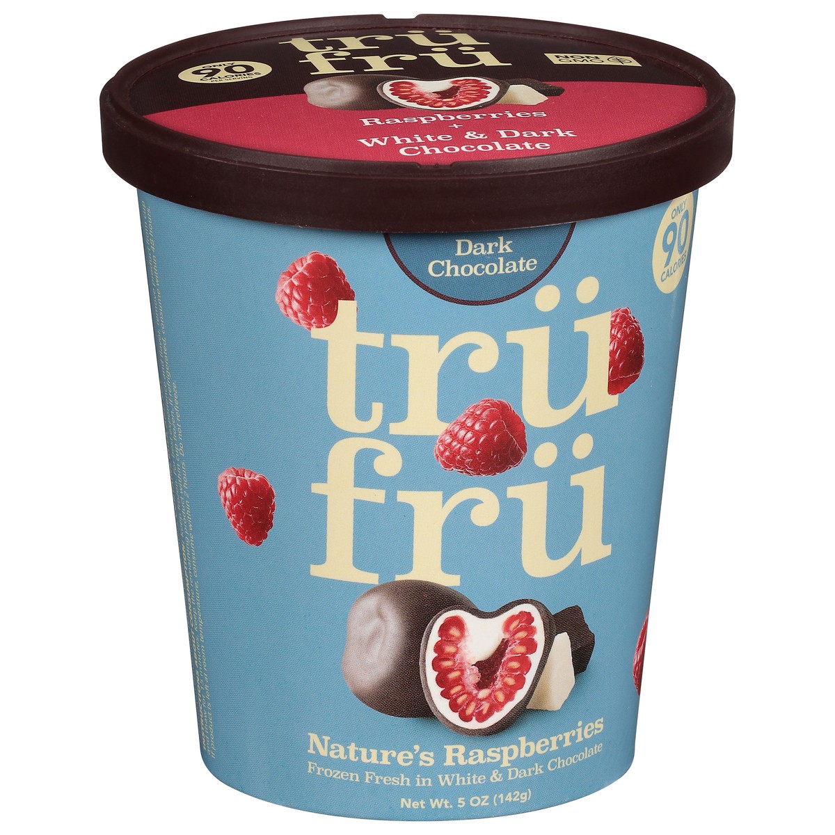 slide 5 of 9, Tru Fru Raspberries Hyper Chilled In White & Dark Chocolate, 5 Oz, 5 oz