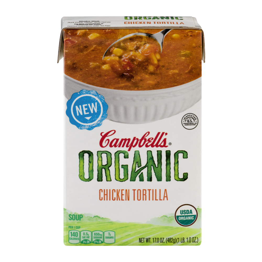 slide 1 of 1, Campbell's Organic Soup, Chicken Tortilla, 17 oz