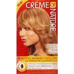 slide 1 of 1, Creme of Nature Exotic Shine Hair Color, Light Golden Blonde 9.23, 1 ct