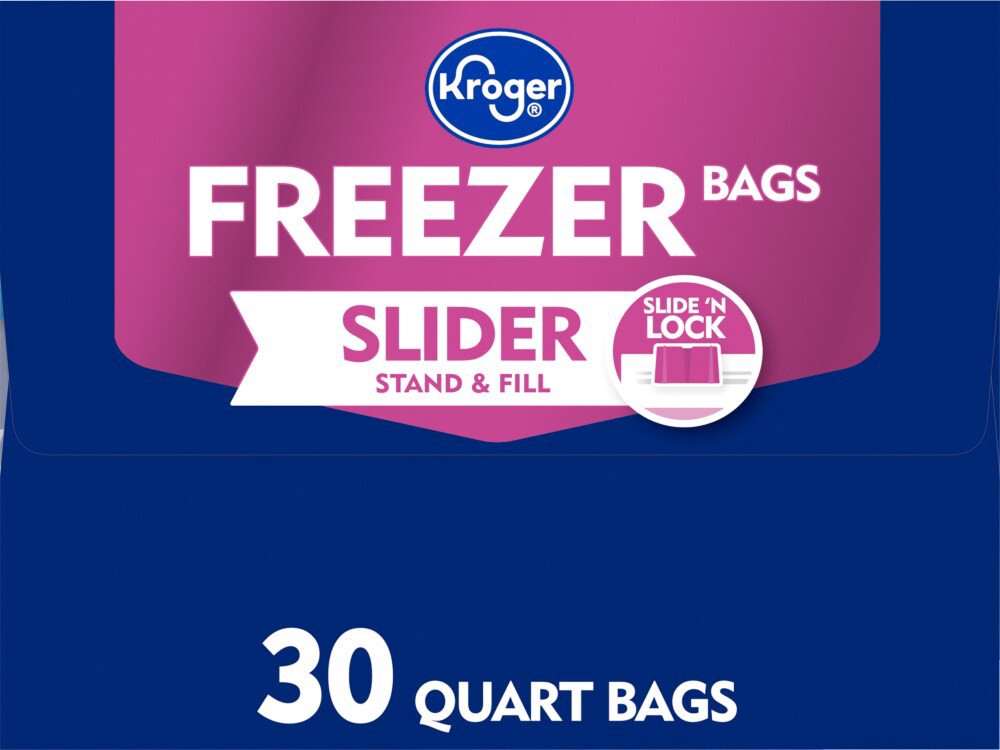 slide 3 of 5, Kroger Quart Slider Freezer Bag, 30 ct