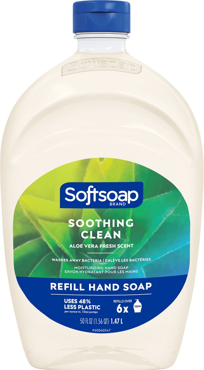 slide 7 of 7, Softsoap Liquid Hand Soap Refill, Soothing Clean, Aloe Vera Fresh Scent - 50 Fl. Oz., 50 fl oz