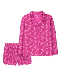 Carter's Kids 2-Piece Barbie Coat Style Pajamas, Pink, Size 6
