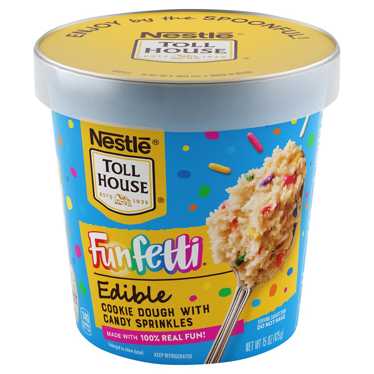 slide 7 of 11, Toll House Funfetti Edible Cookie Dough with Sprinkles, 15 oz