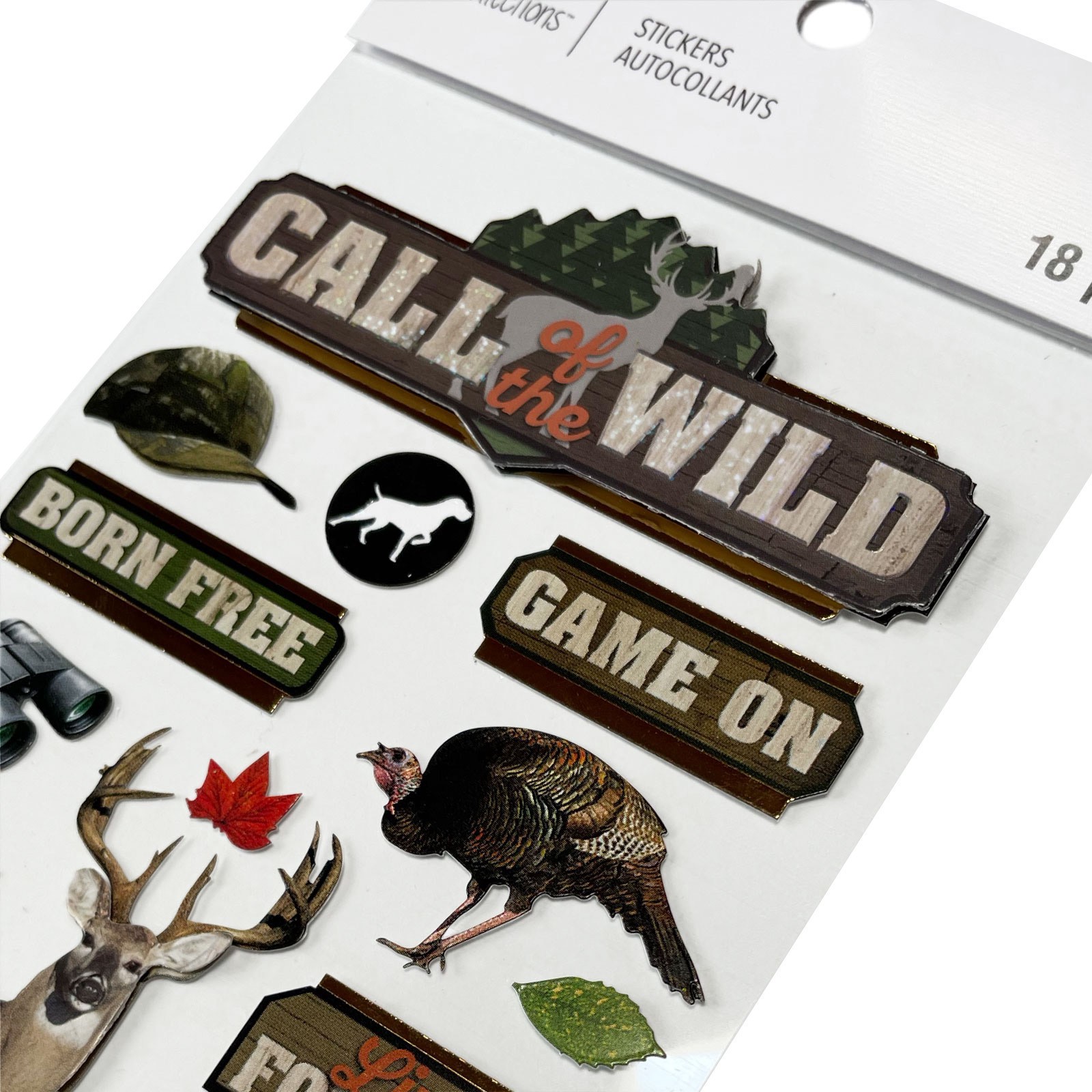 slide 4 of 5, Call Of The Wild Stickers By Recollections, 4 in x 8.5 in