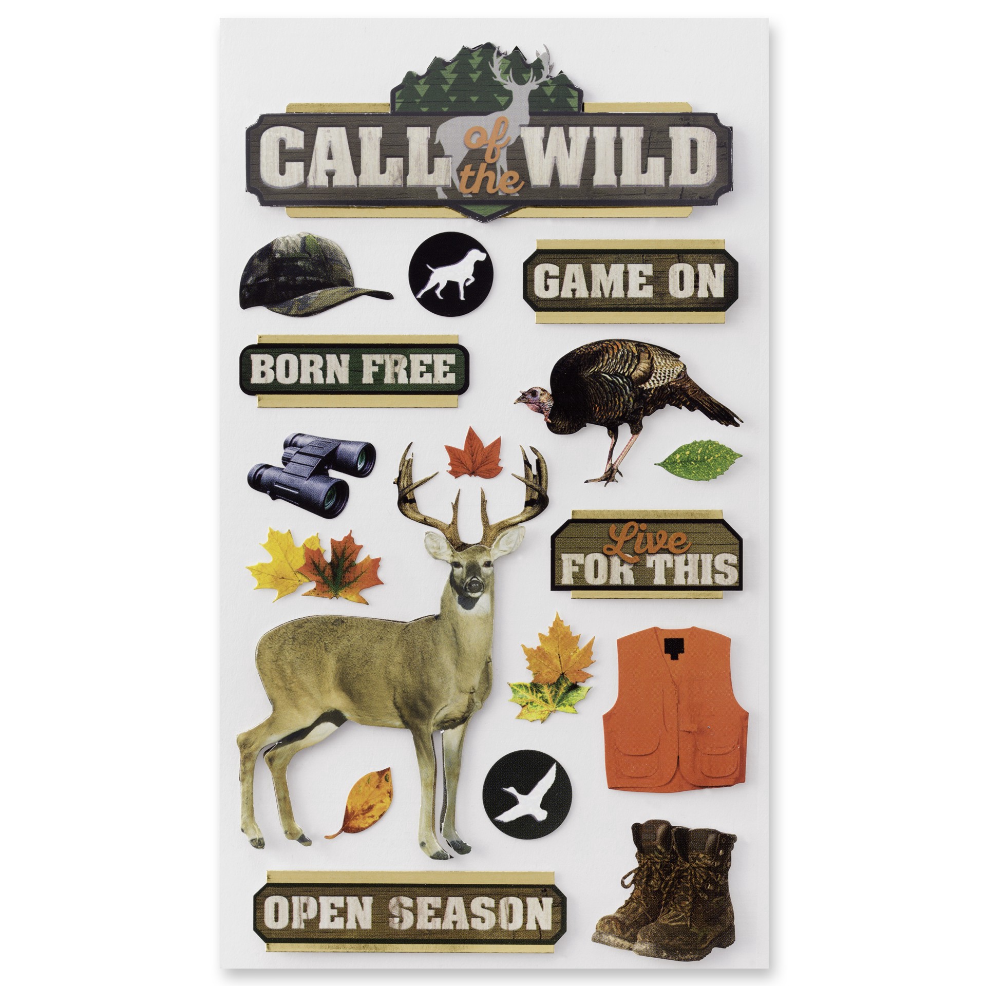 slide 2 of 5, Call Of The Wild Stickers By Recollections, 4 in x 8.5 in