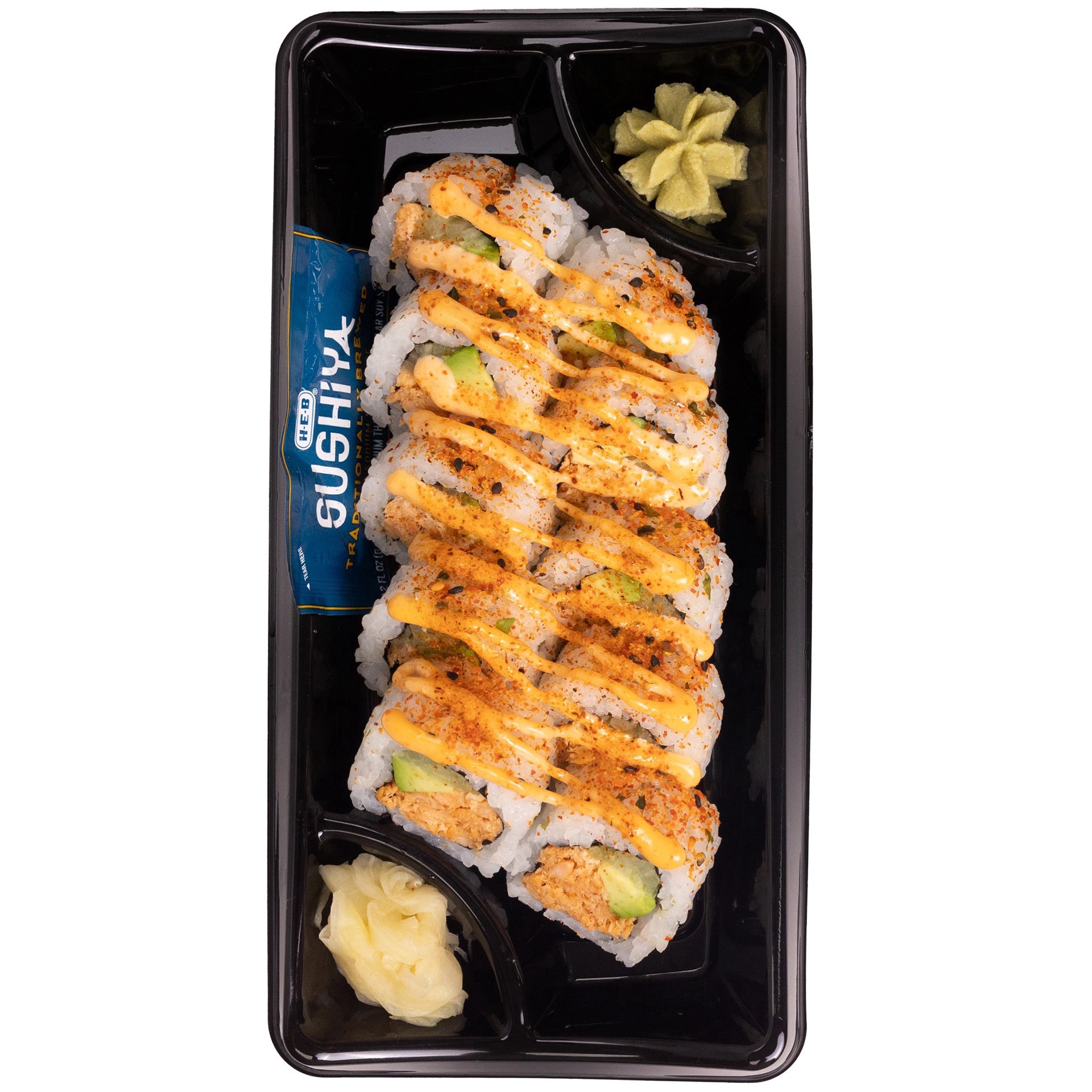 slide 1 of 1, H-E-B Sushiya Blackened Salmon Sushi Roll, 10 ct