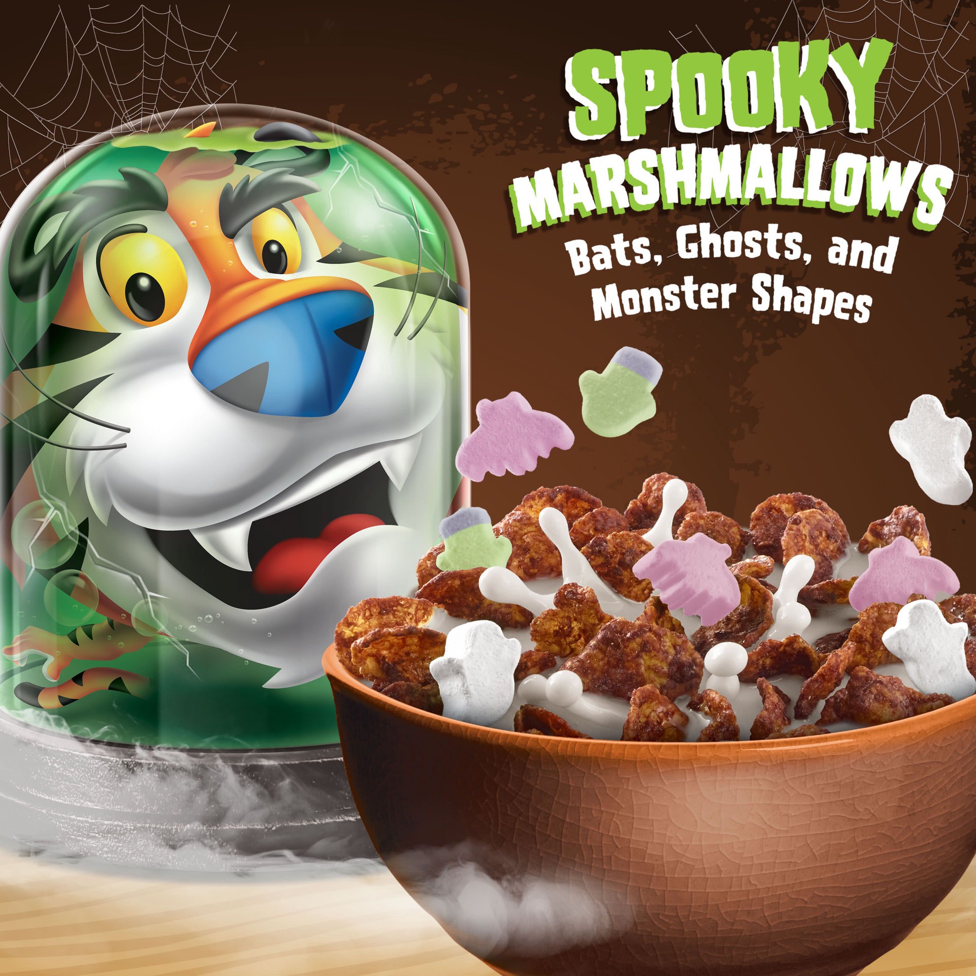 slide 4 of 5, Kellogg's Frosted Flakes Cold Breakfast Cereal, Chocolate with Spooky Marshmallows, 13.7 oz, 13.7 oz
