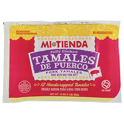 slide 1 of 1, H-E-B Mi Comida Pork Tamales, 12 ct