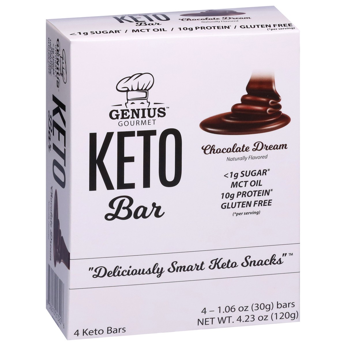 slide 5 of 9, Genius Gourmet Chocolate Dream Keto Bar 4 - 1.06 oz Bars, 4 ct
