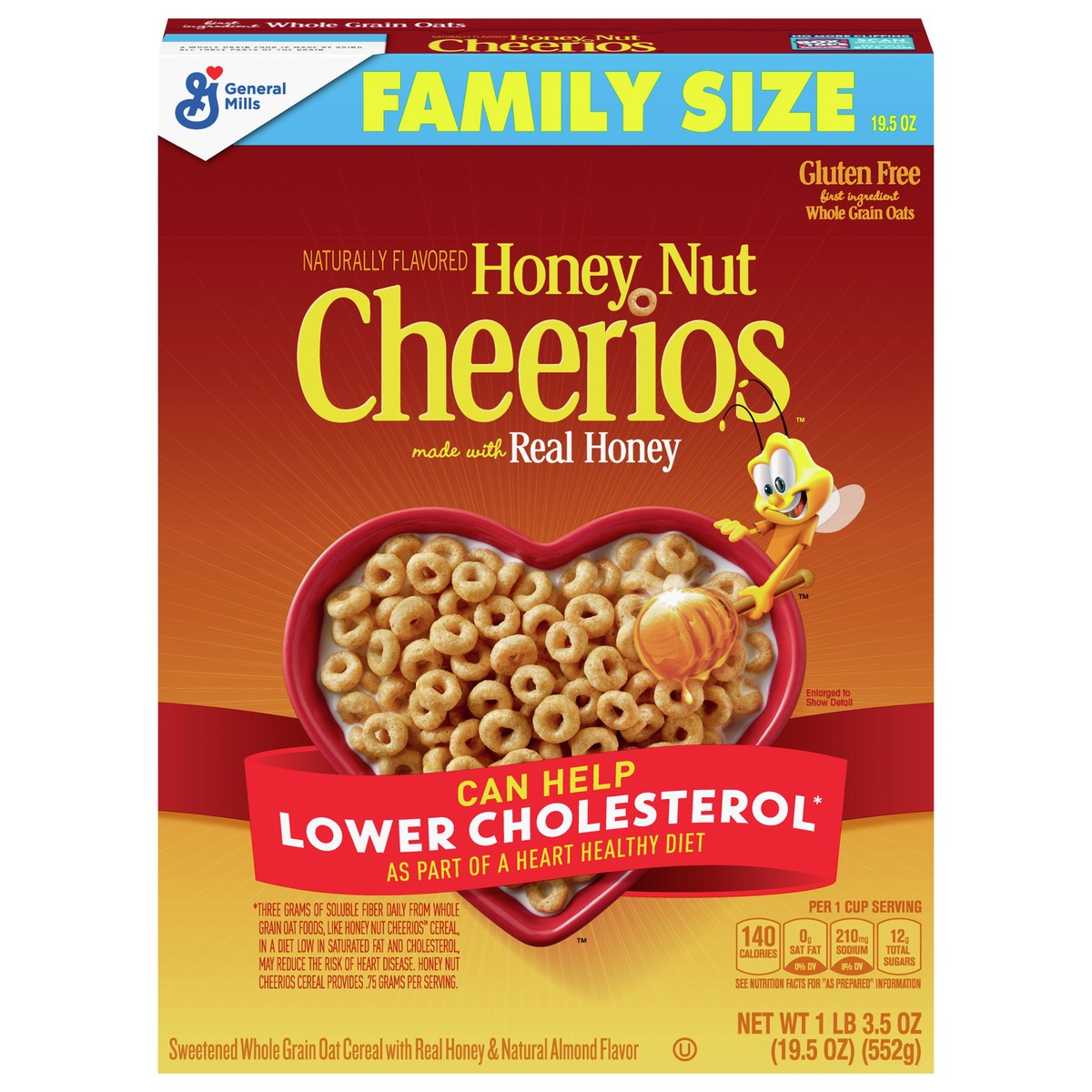 slide 6 of 13, Cheerios Honey Nut Cheerios Gluten-Free Breakfast Cereal, 19.5 oz, 18.8 oz