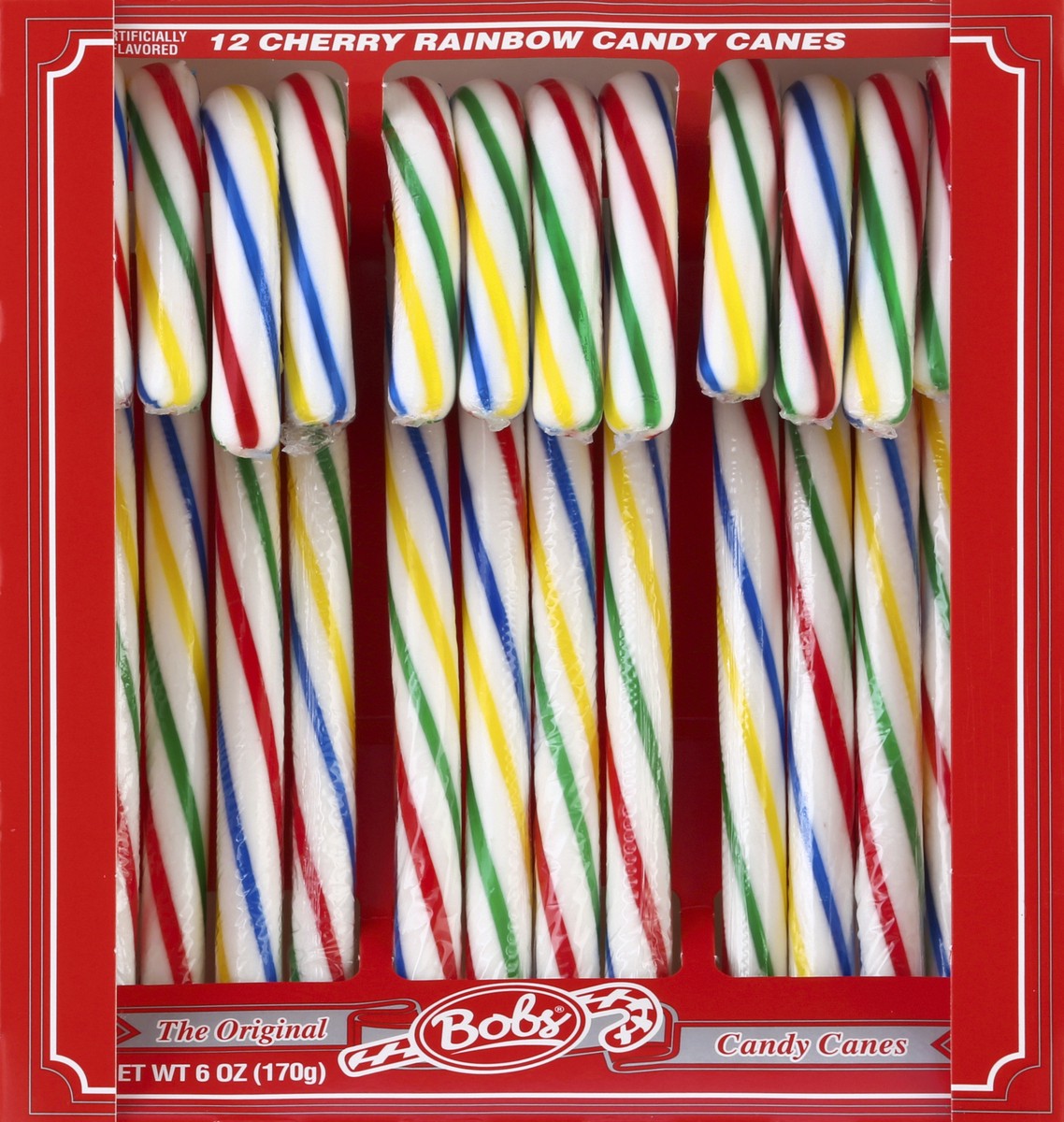 slide 4 of 4, Bobs Candy Canes, Cherry Rainbow, 12 ct