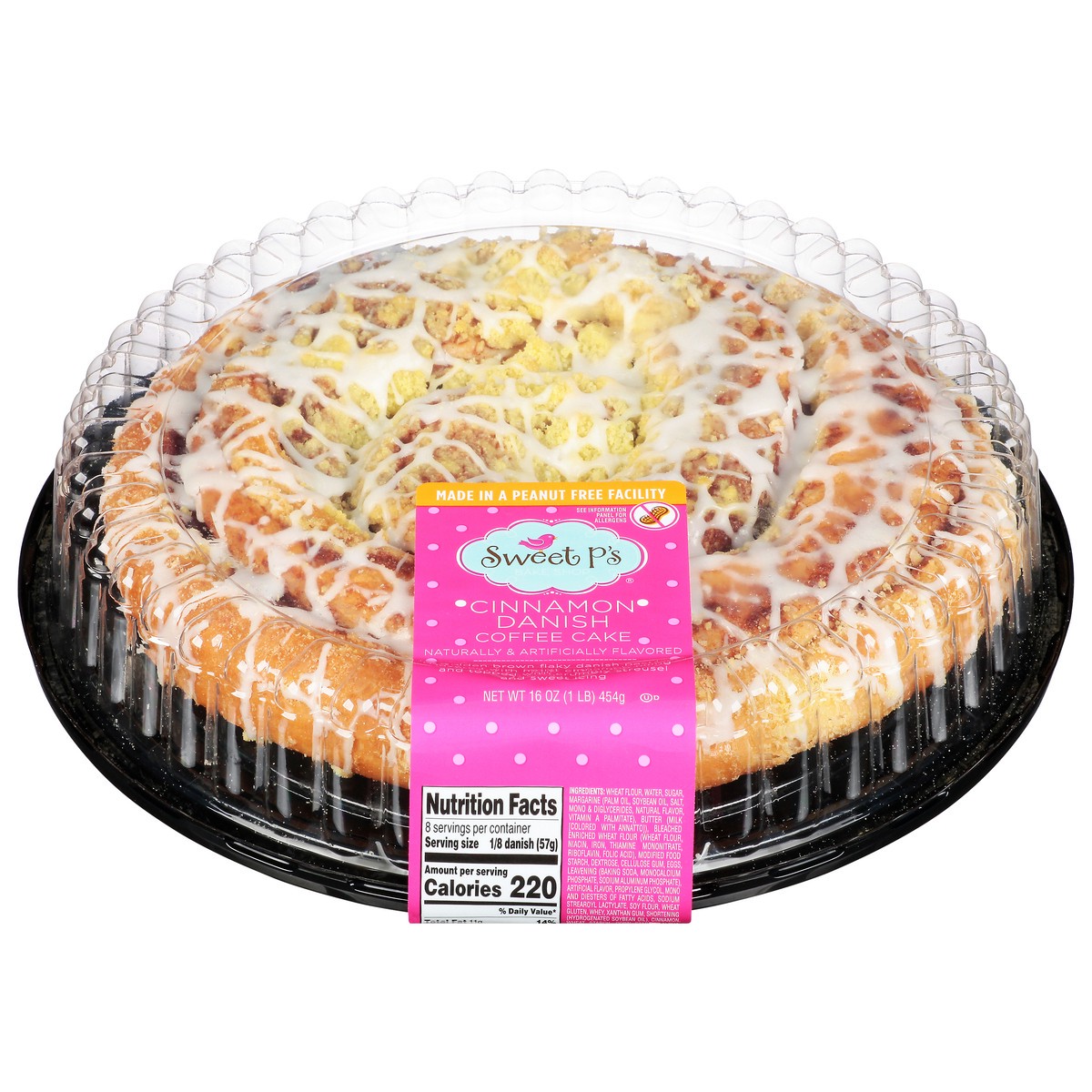 slide 12 of 16, Sweet P's Bake Shop Cinnamon Danish Coffee Cake 16 oz, 16 oz