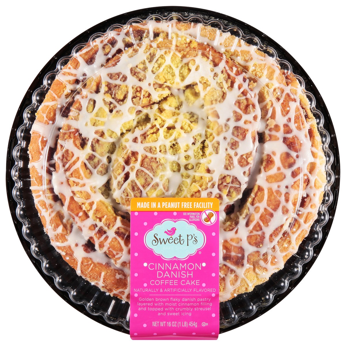 slide 9 of 16, Sweet P's Bake Shop Cinnamon Danish Coffee Cake 16 oz, 16 oz