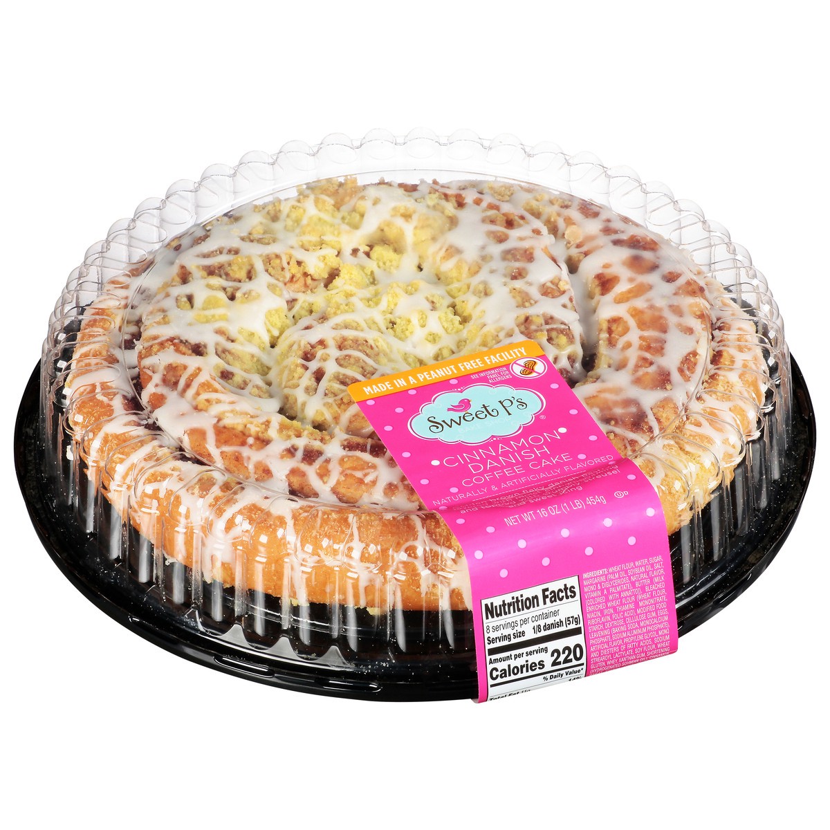 slide 13 of 16, Sweet P's Bake Shop Cinnamon Danish Coffee Cake 16 oz, 16 oz