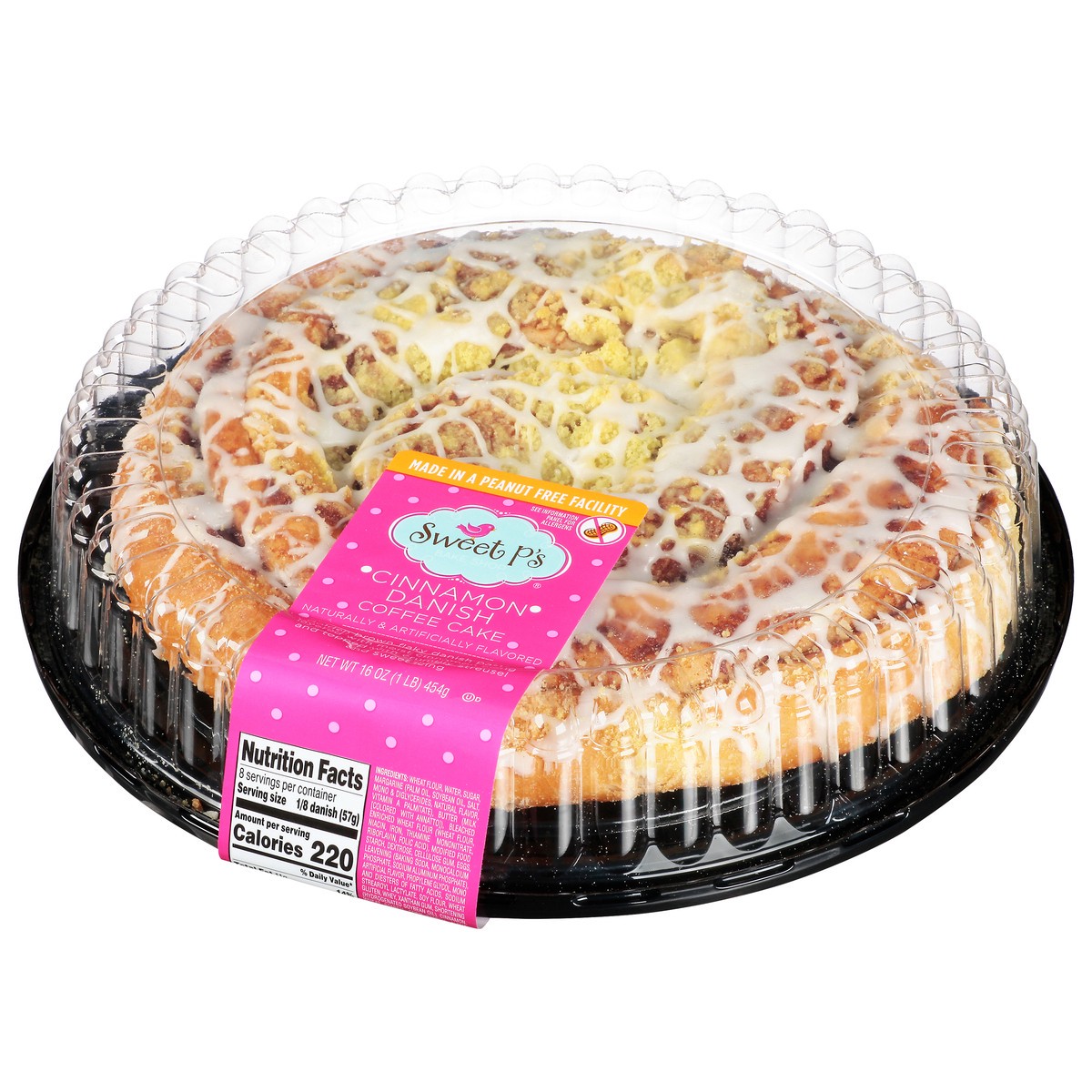 slide 11 of 16, Sweet P's Bake Shop Cinnamon Danish Coffee Cake 16 oz, 16 oz
