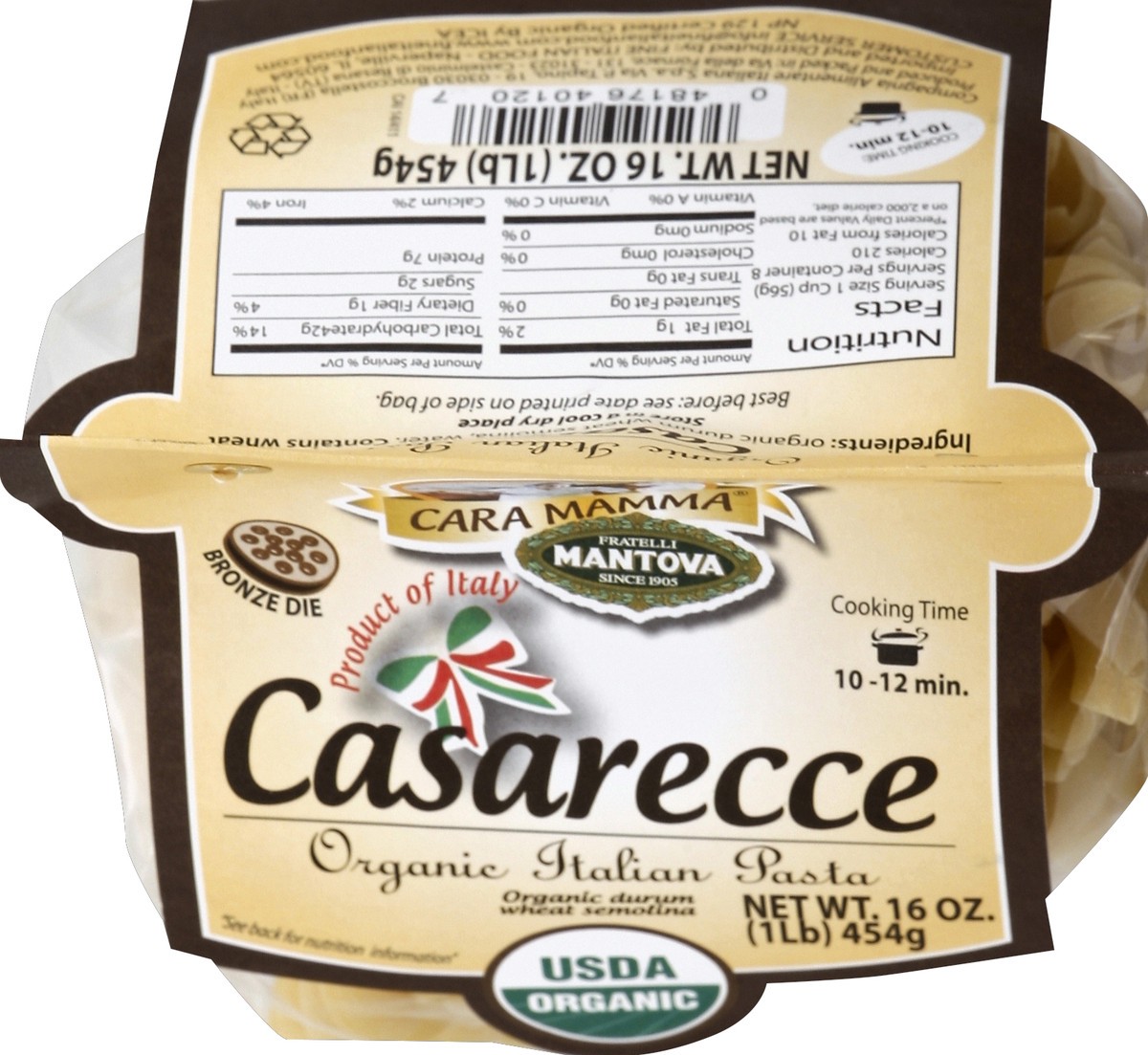 slide 5 of 5, Mantova Cara Mamma Organic Casarecce, 16 oz