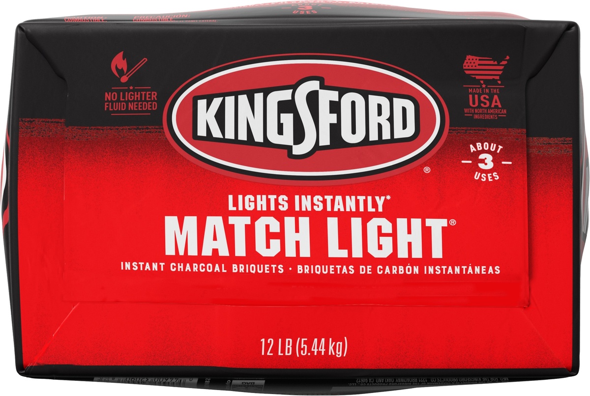slide 3 of 5, Kingsford Match Light Instant Charcoal Briquettes, 12 lb