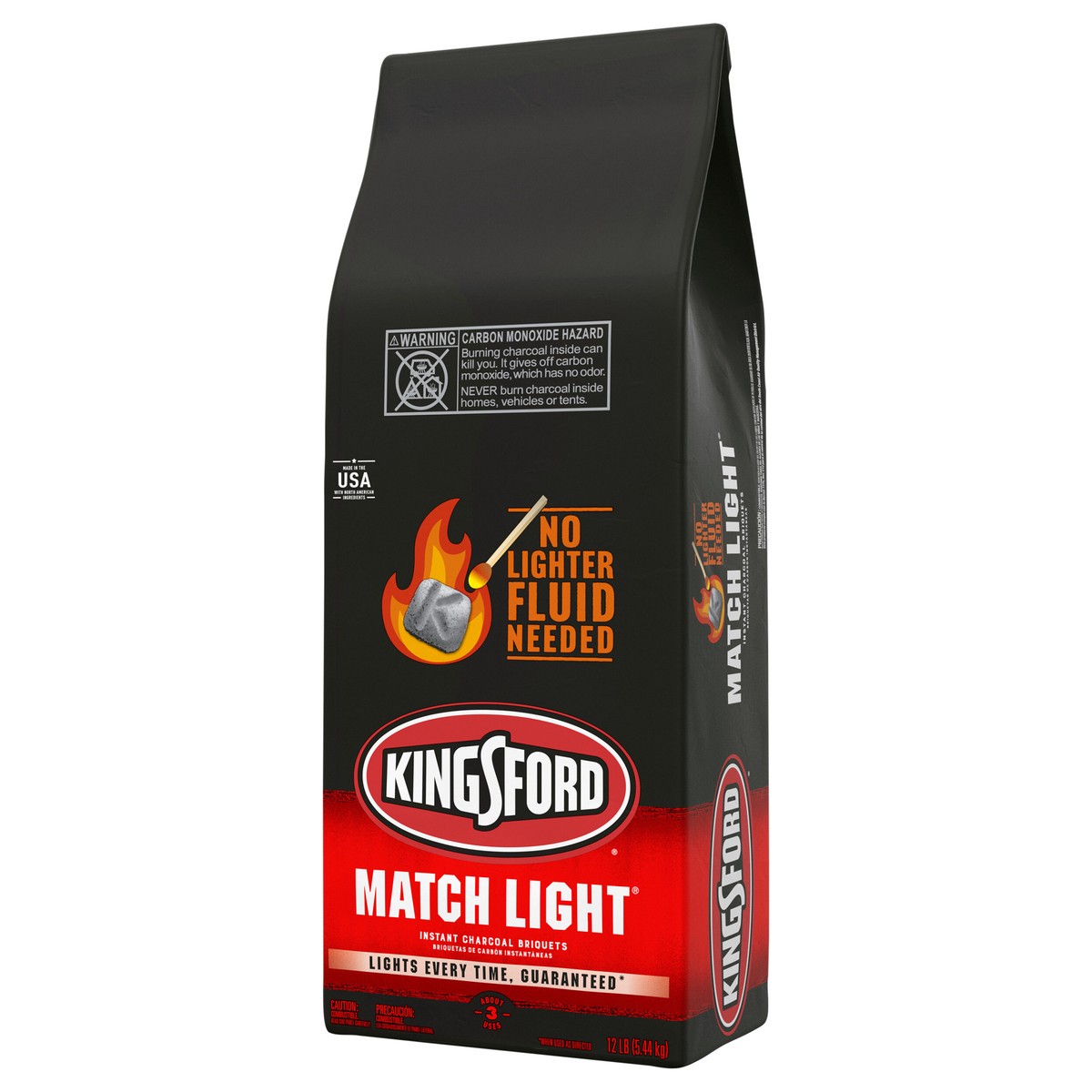 slide 10 of 12, Kingsford Match Light Instant Charcoal Briquettes BBQ Charcoal, 12 lb