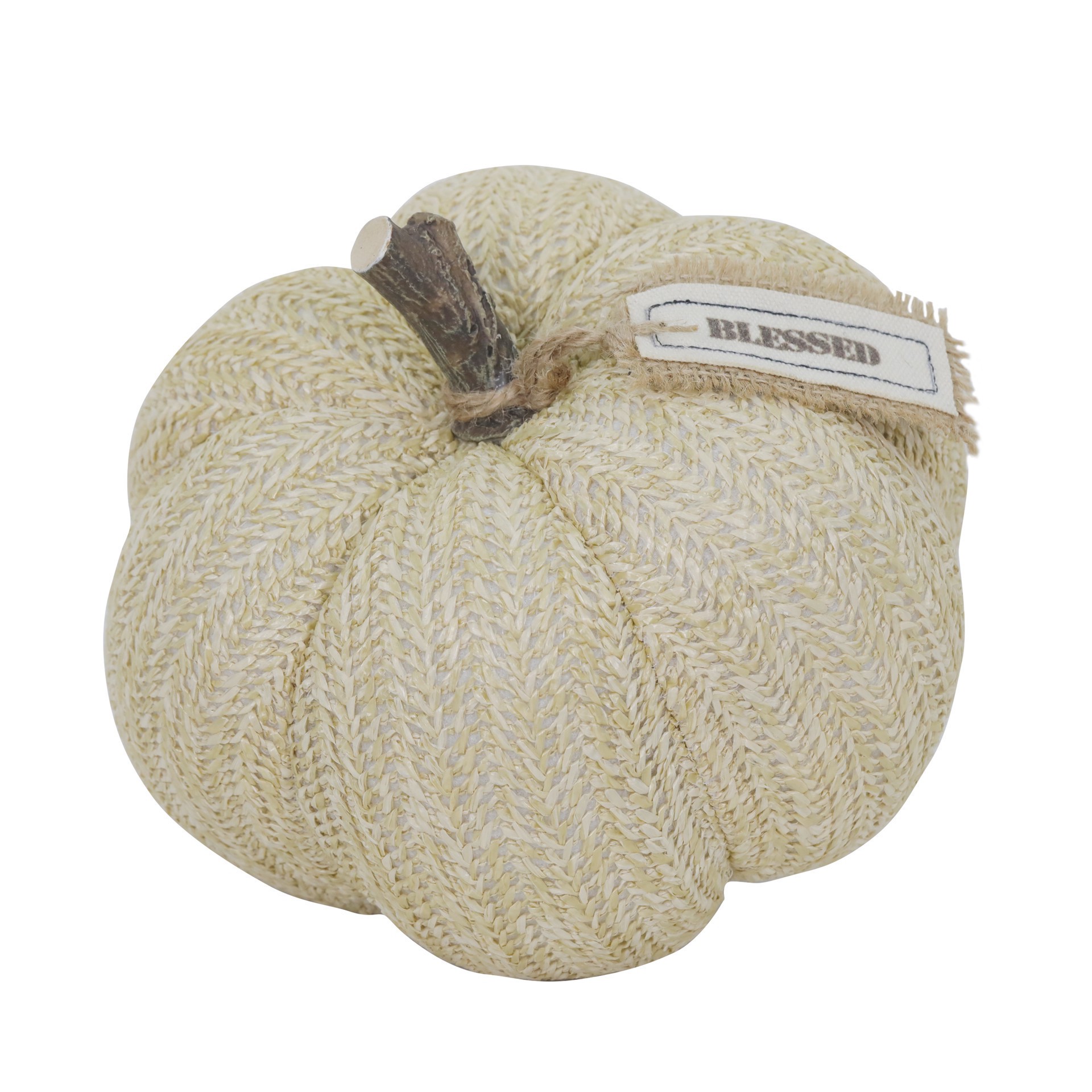slide 2 of 2, 9" Natural Fabric Pumpkin Tabletop Decor By Ashland, 10 in x 10 in x 9 in