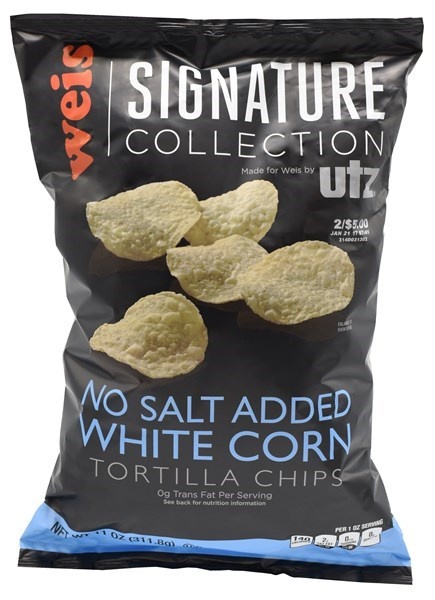 slide 1 of 1, Weis Quality No Salt Round Tortilla Chips, 11 oz