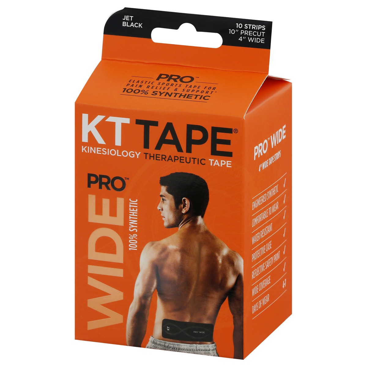 slide 3 of 11, KT Tape Pro Wide Precut Jet Black Sport Tape 10 ea, 10 ct