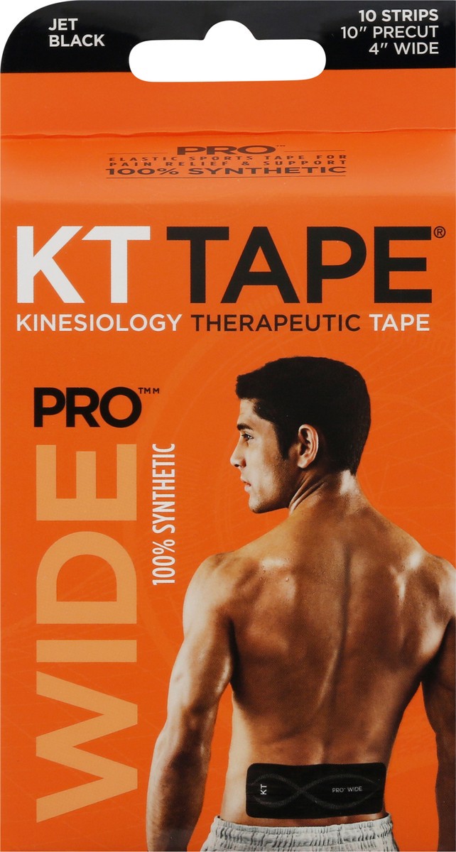 slide 4 of 11, KT Tape Pro Wide Precut Jet Black Sport Tape 10 ea, 10 ct