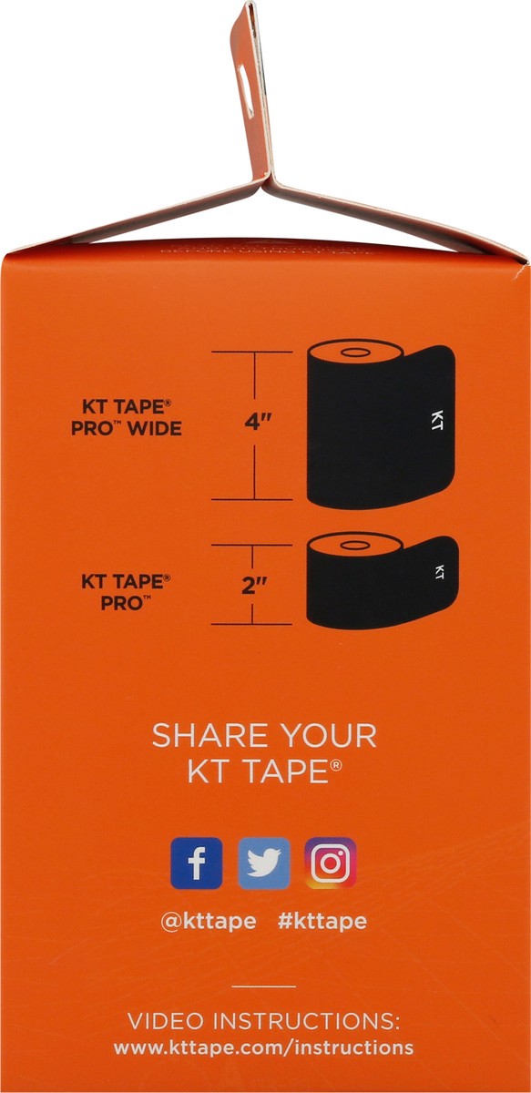 slide 9 of 11, KT Tape Pro Wide Precut Jet Black Sport Tape 10 ea, 10 ct