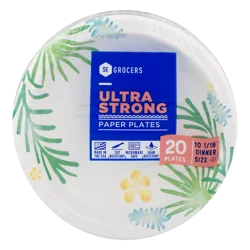 SE Grocers Paper Plates 10 1/16" Dinner Size Ultra Strong