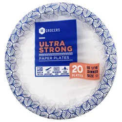 SE Grocers Paper Plates 10 1/16" Dinner Size Ultra Strong