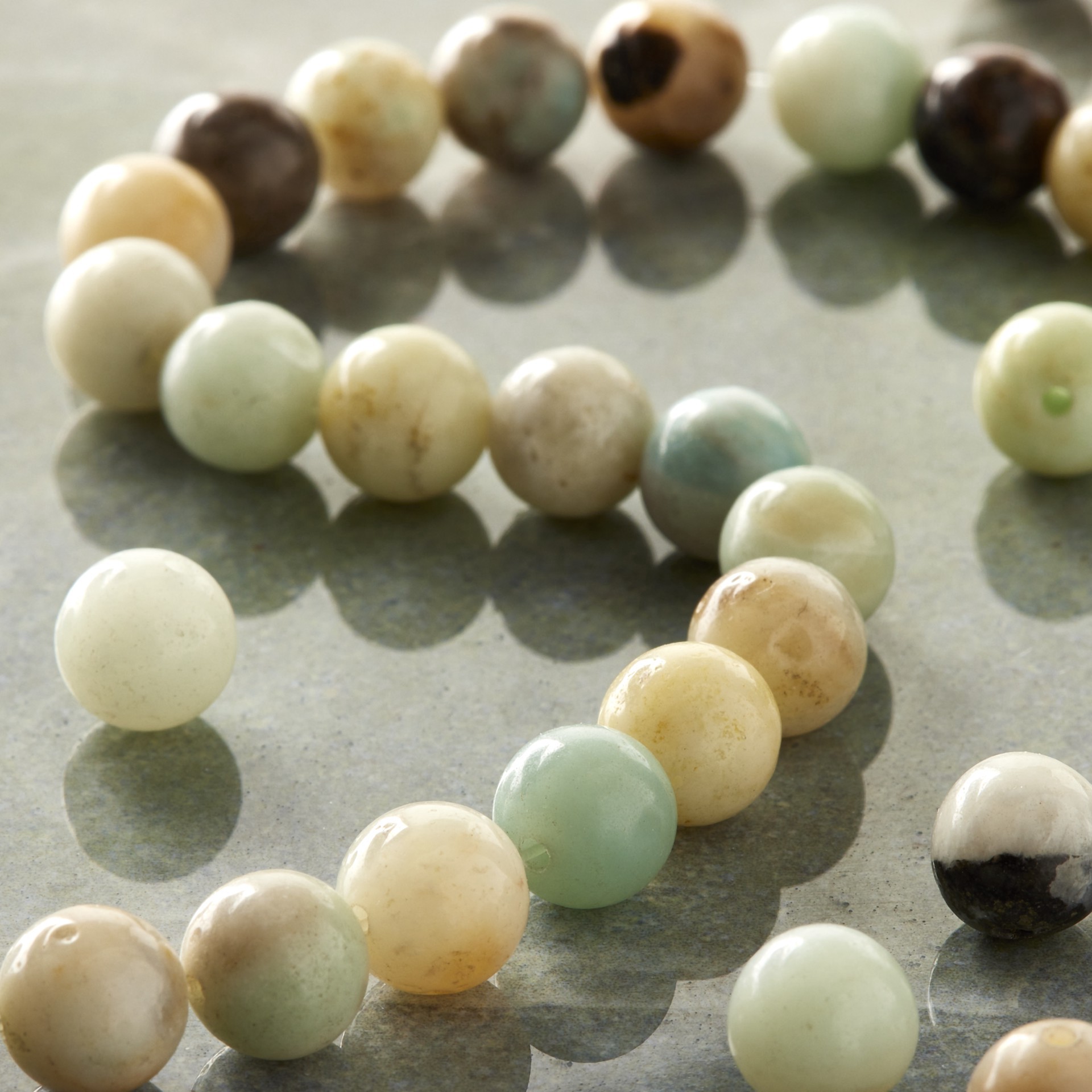 slide 3 of 3, Amazonite Round Beads, 8mm By Bead Landing, 8mm