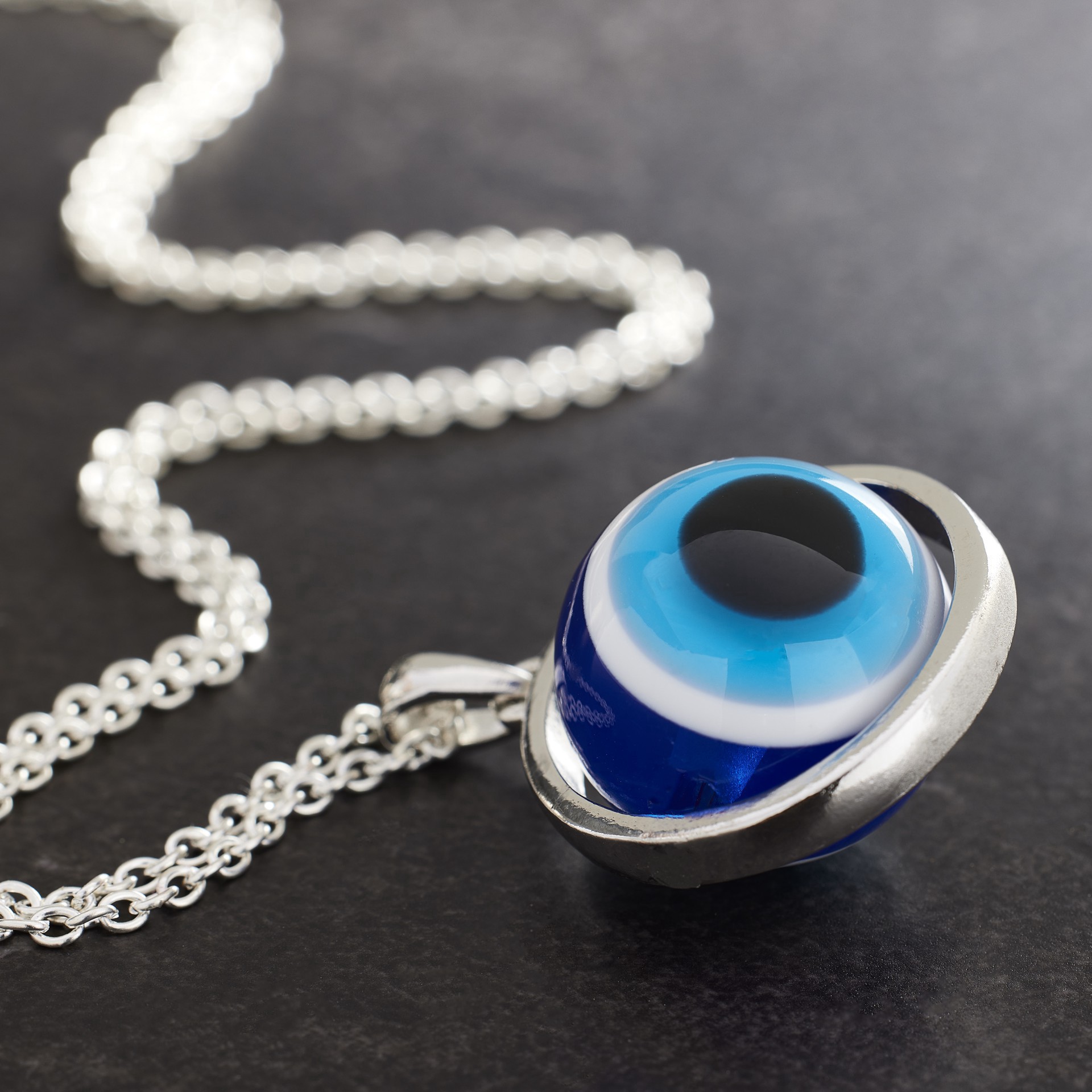 slide 3 of 3, Blue Evil Eye Spinner Pendant By Bead Landing, 34.75mm x 26.2mm
