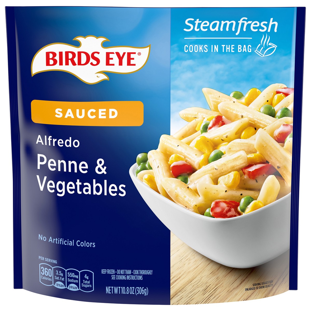 slide 1 of 11, Birds Eye Sauced Penne & Vegetables Alfredo 10.8 oz, 10.8 oz