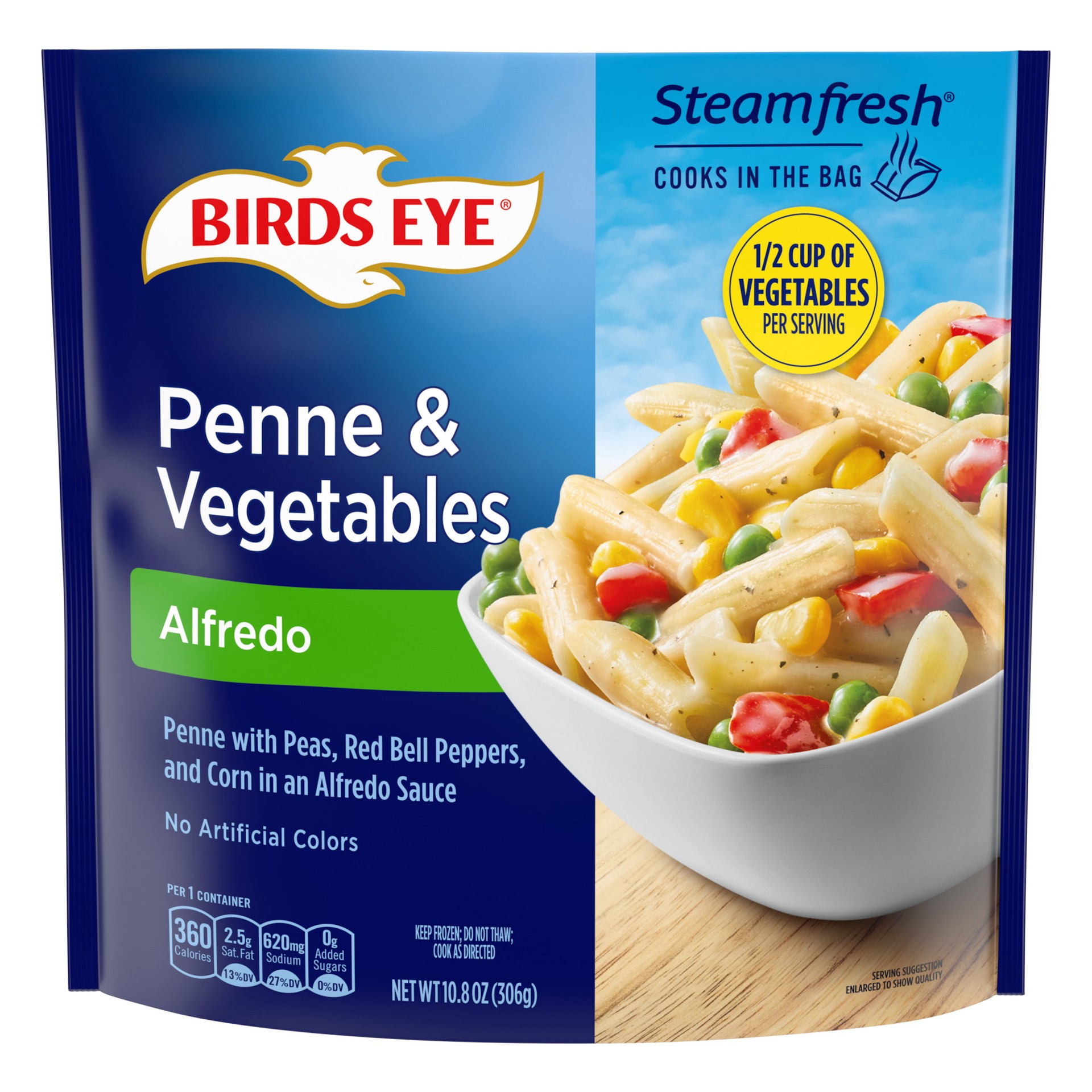 slide 1 of 11, Birds Eye Sauced Penne & Vegetables Alfredo 10.8 oz, 12 oz