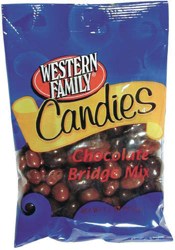 slide 1 of 1, Western Family Chocolate Bridge Mix Peg, 7.5 oz