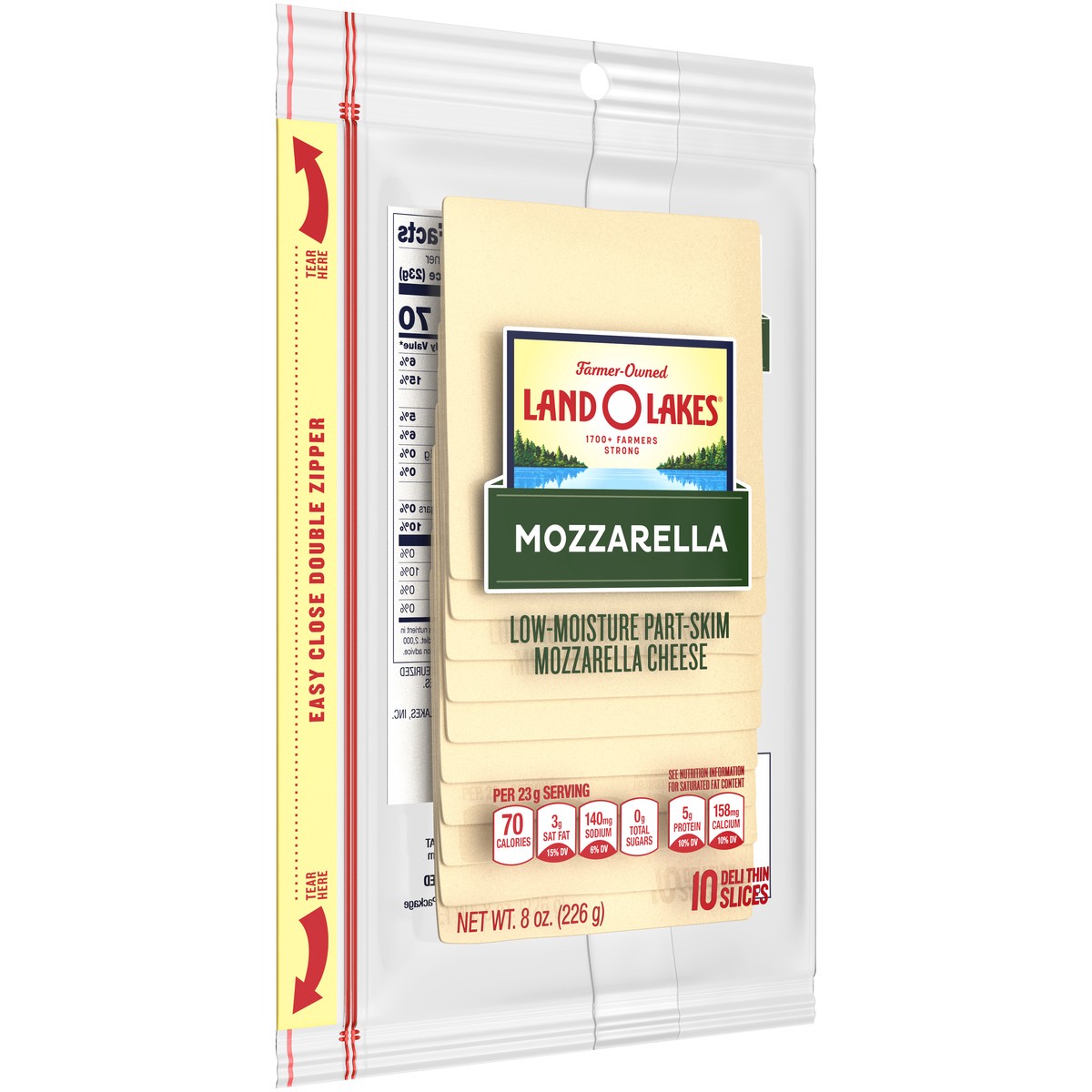 slide 2 of 5, Land O'Lakes Sliced Mozzarella Cheese, 8 oz, 8 oz