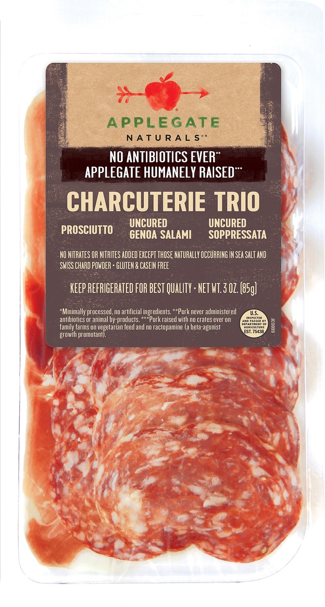 Applegate Natural Charcuterie Trio Prosciutto, Uncured Genoa Salami