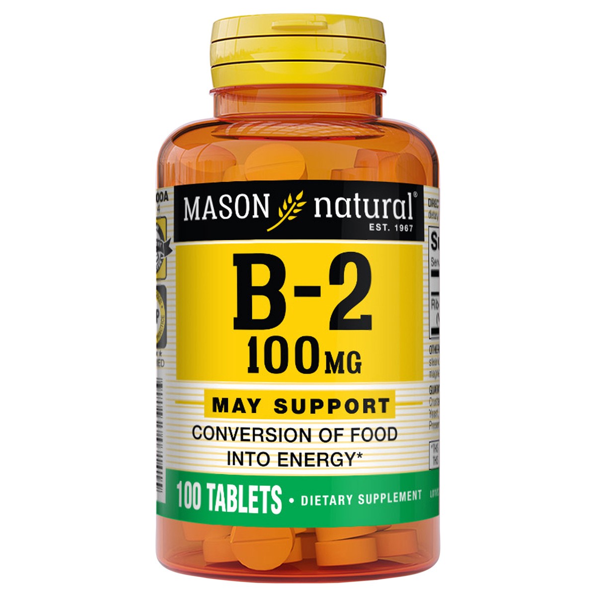 slide 3 of 9, Mason B-2 100mg Riboflavin, 100 ct