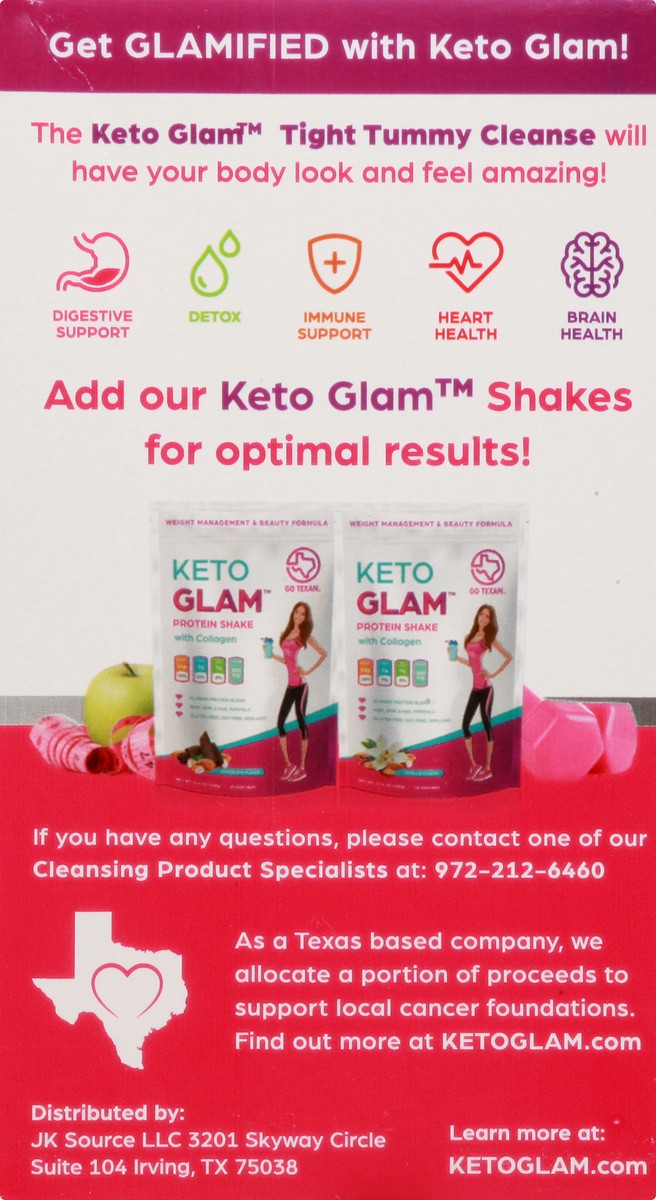 slide 8 of 9, Keto Glam Capsules Tight Tummy Cleanse Gluten Free Acai Weight Management Formula 60 ea, 60 ct