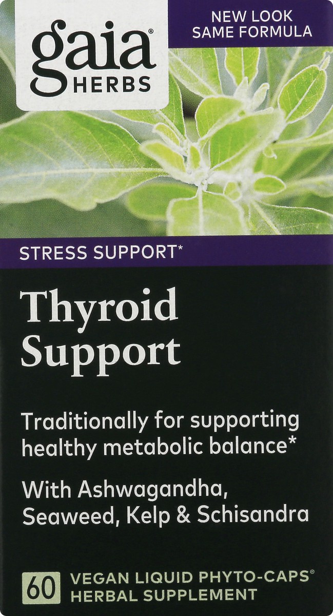 slide 1 of 13, Gaia Herbs Stress Thyroid Support 60 Liquid Phyto-Caps, 60 ct