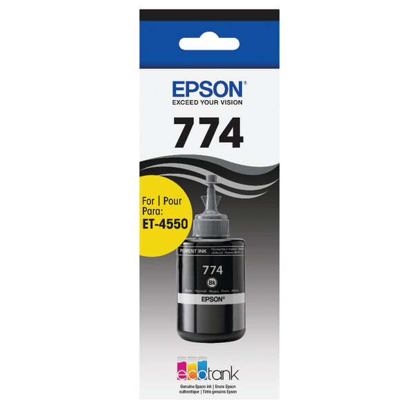 slide 1 of 3, Epson Eco Tank T774120-S Black Refill Ink Bottle, 1 ct