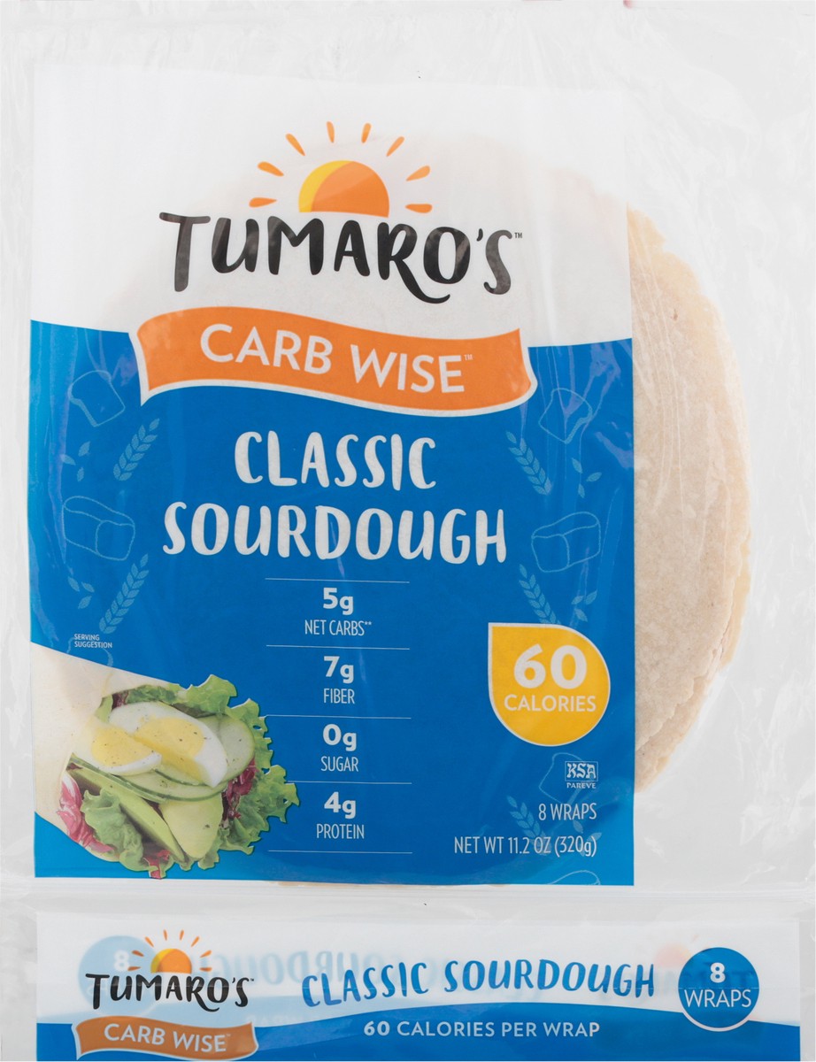 slide 8 of 12, Tumaro's Carb Wise Classic Sourdough Wraps 8 Each, 8 ct