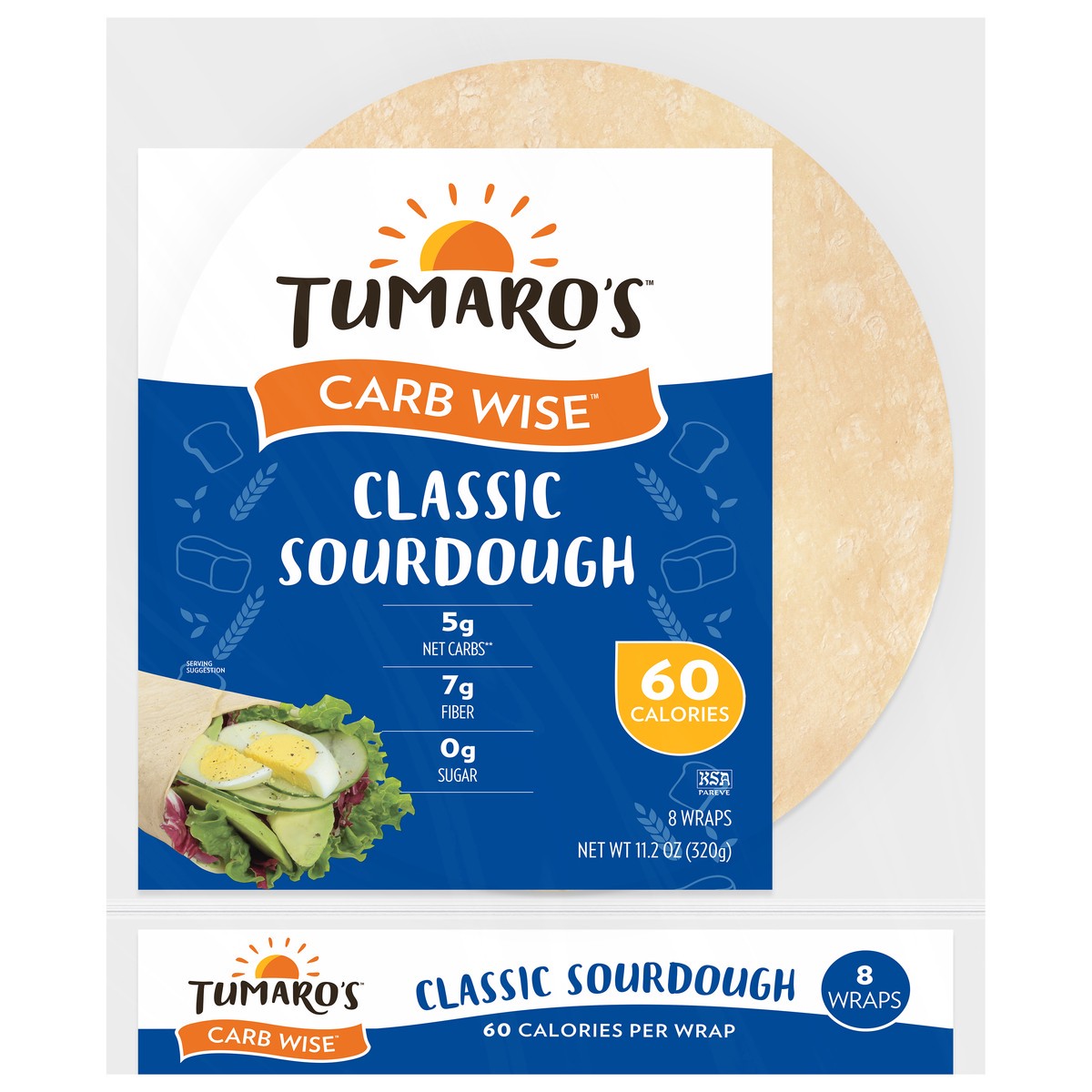 slide 1 of 12, Tumaro's Carb Wise Classic Sourdough Wraps 8 Each, 8 ct