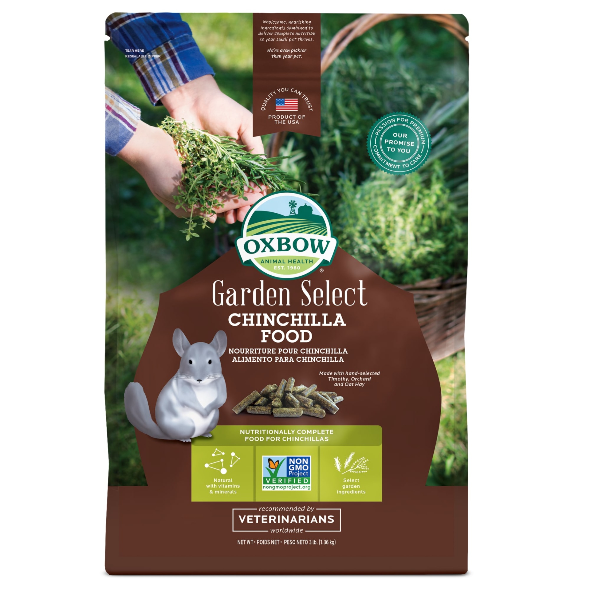 slide 1 of 1, Oxbow Garden Select Fortified Food for Chinchillas, 3 lb