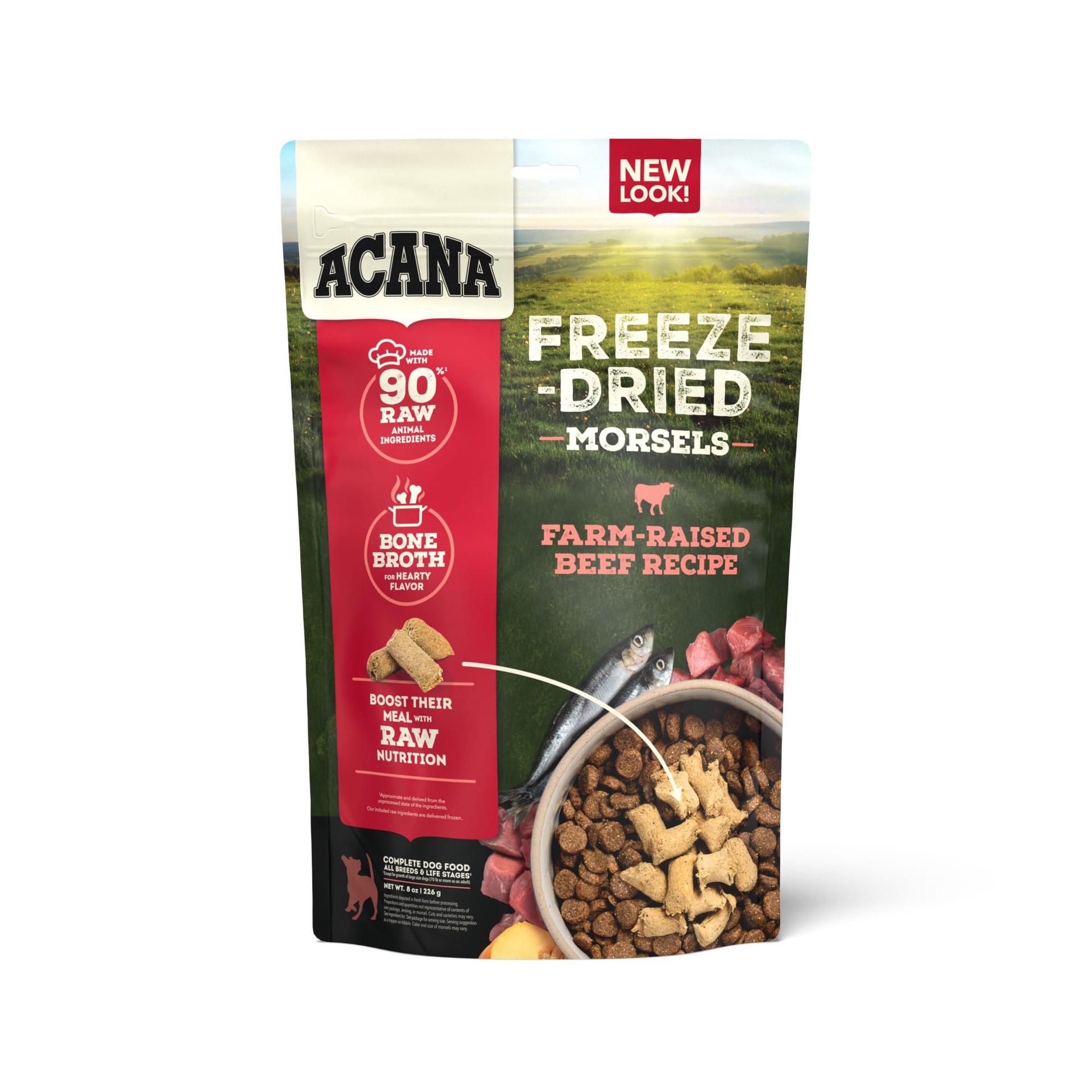 slide 1 of 3, ACANA Freeze-Dried Food Morsels Ranch Raised Beef Recipe 8OZ, 8 oz