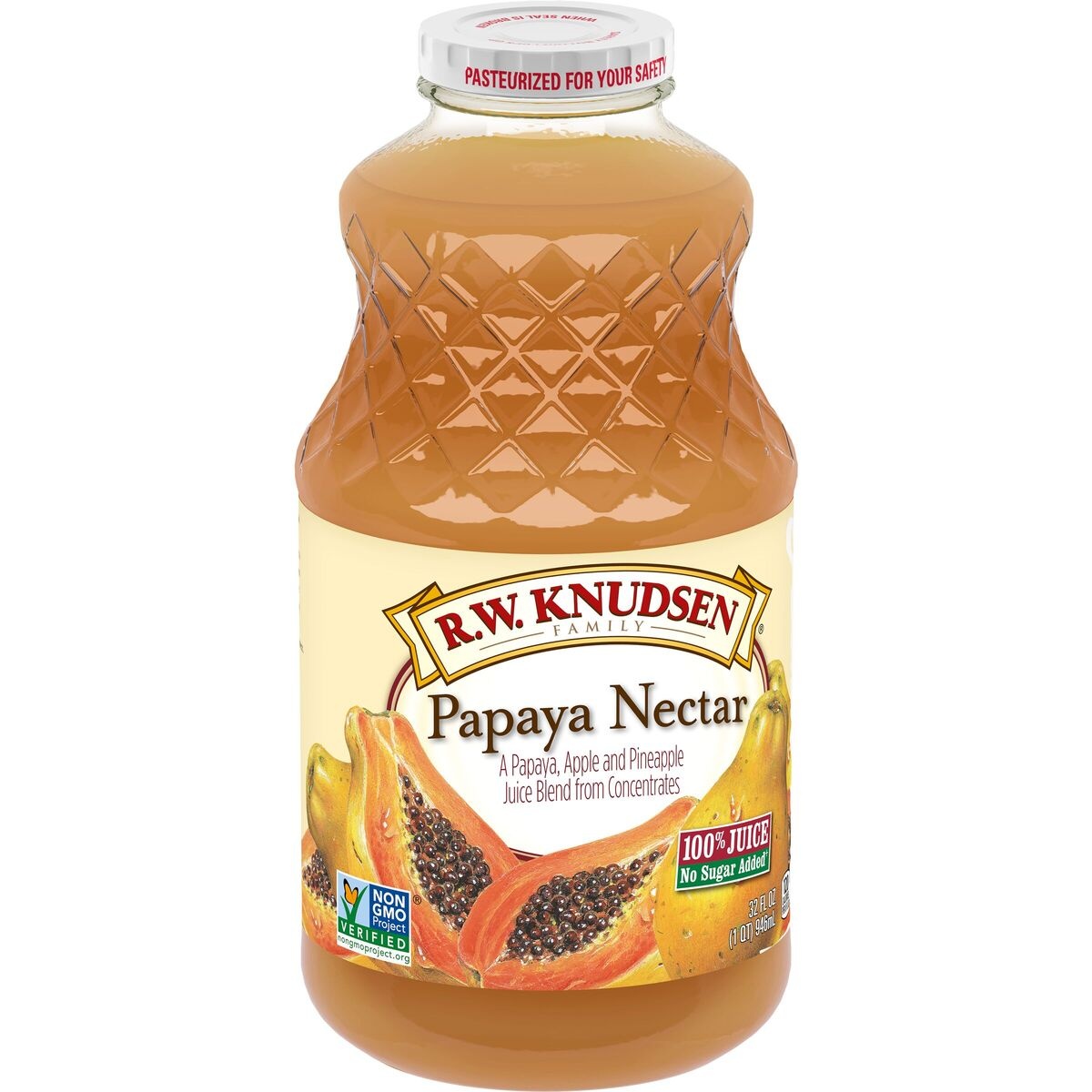 slide 2 of 9, R.W. Knudsen Papaya Nectar Juice, 32 fl oz