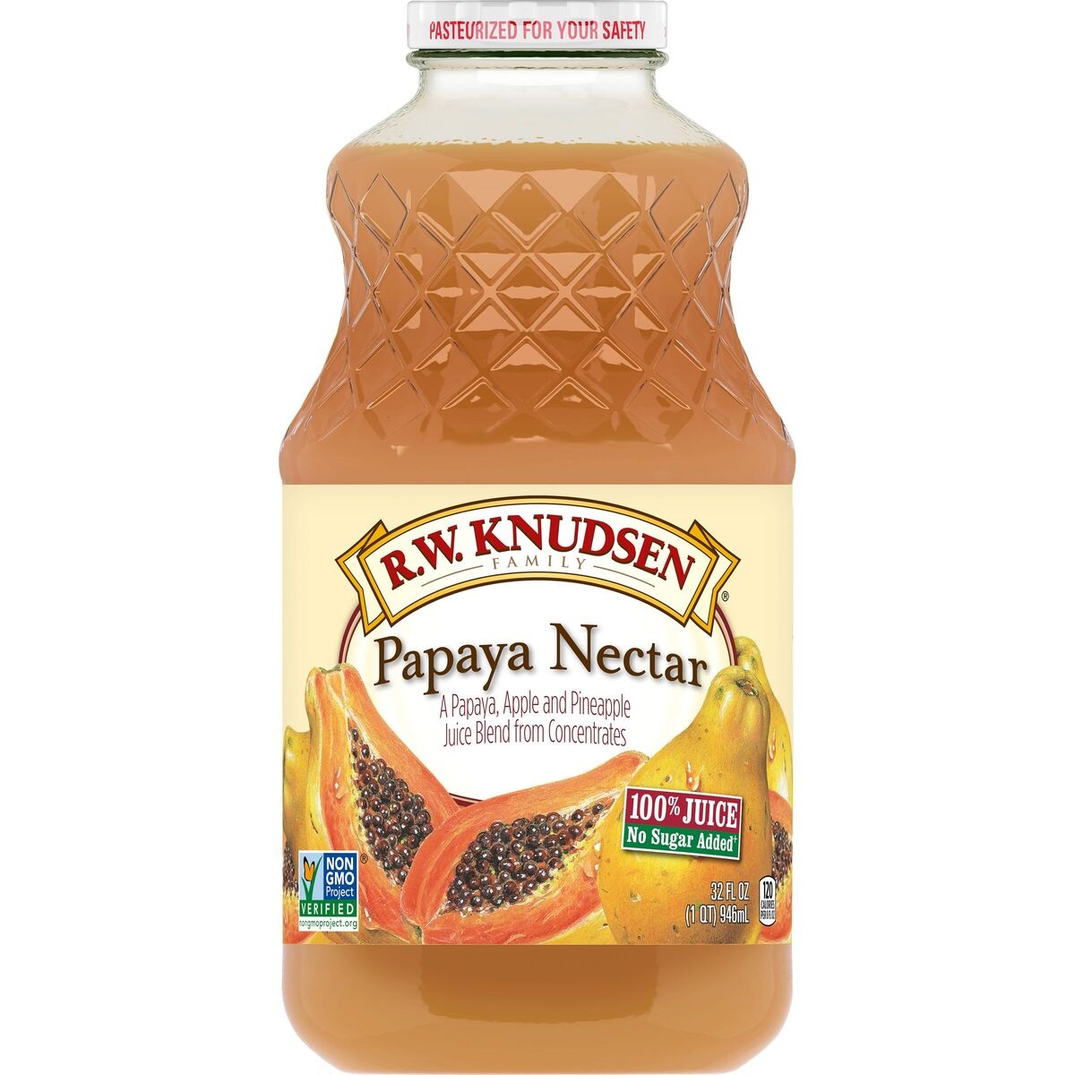 slide 8 of 9, R.W. Knudsen Papaya Nectar Juice, 32 fl oz