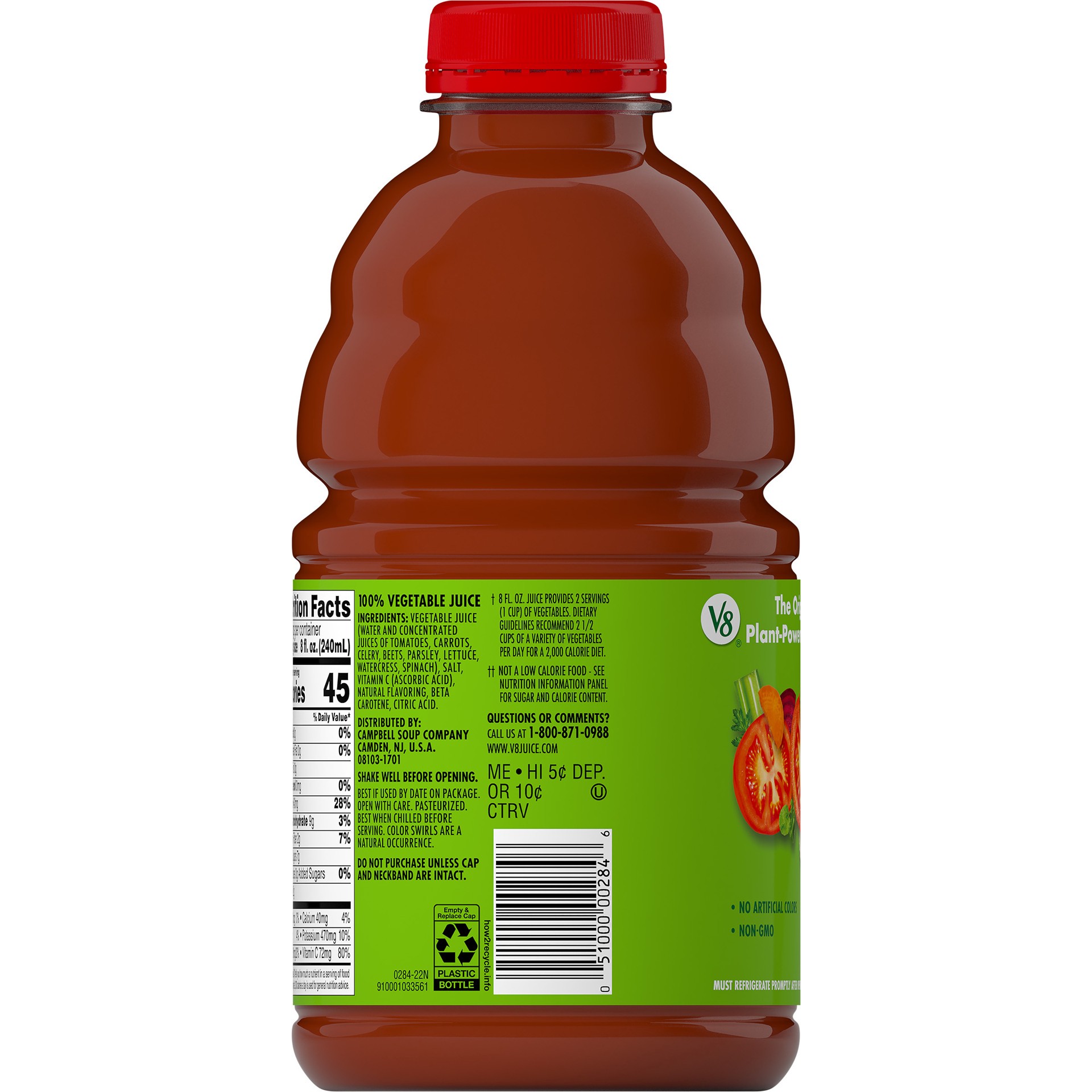 slide 5 of 5, V8 Original 100% Vegetable Juice - 32 fl oz, 32 fl oz