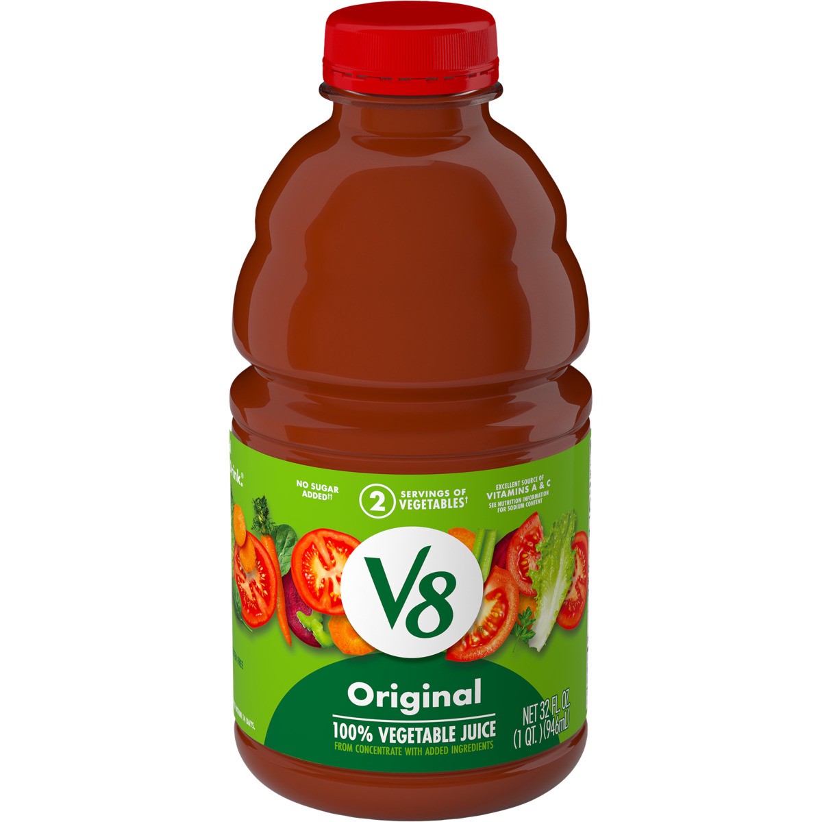 slide 1 of 5, V8 Original 100% Vegetable Juice, 32 fl oz